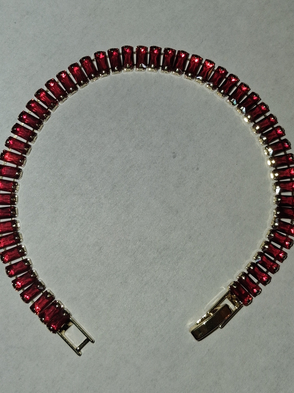 Gold Ruby Tennis Bracelet